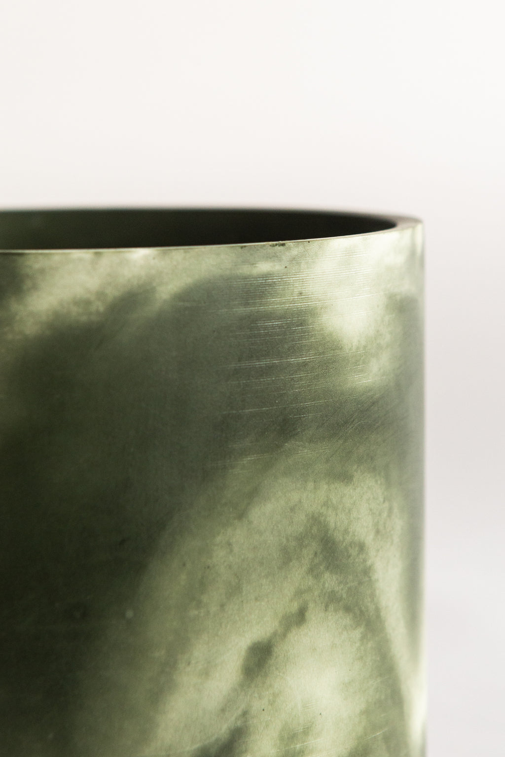 Muddy Green and Off-White Plant Pot