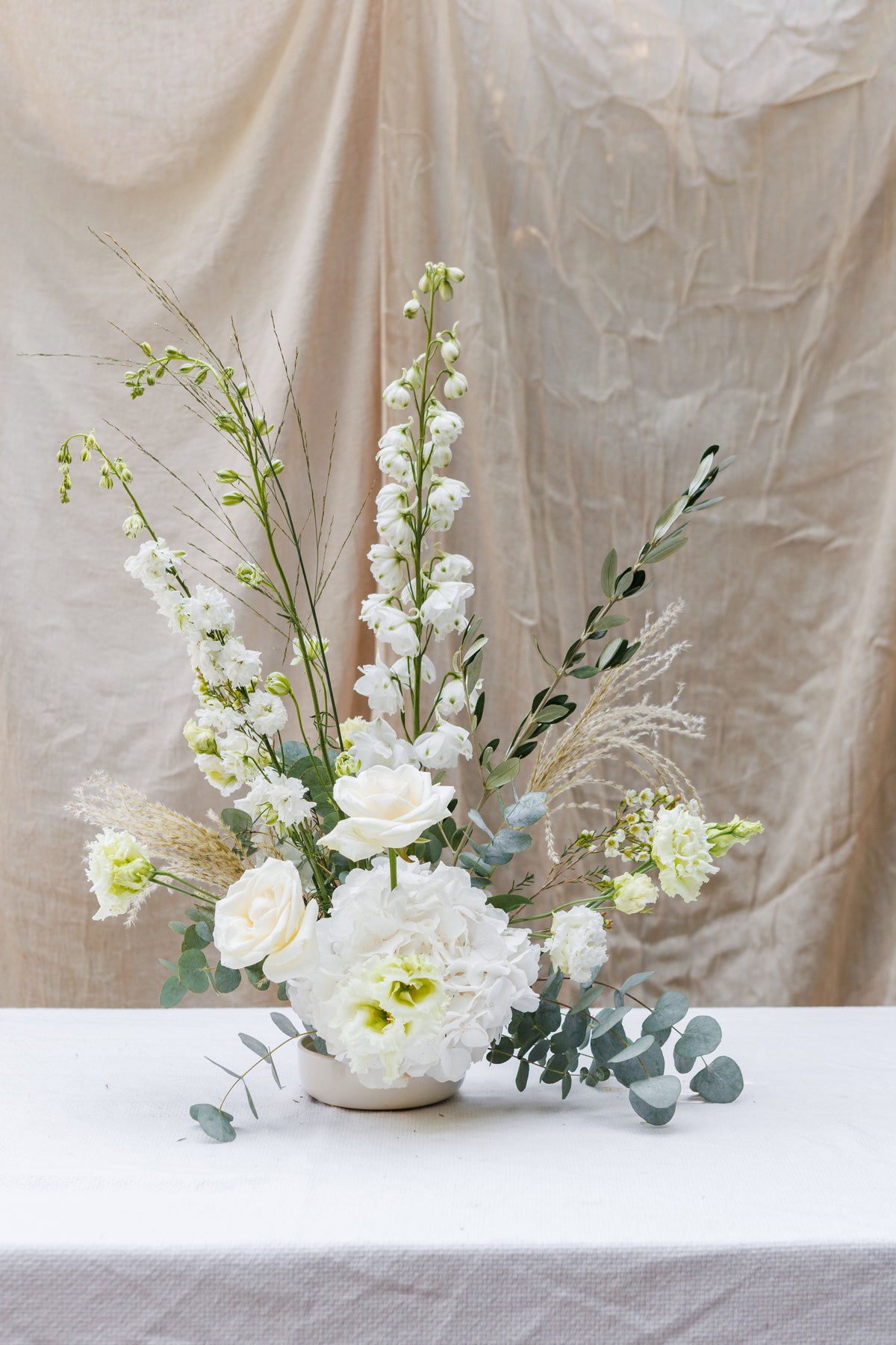 White Frog Bowl Arrangement
