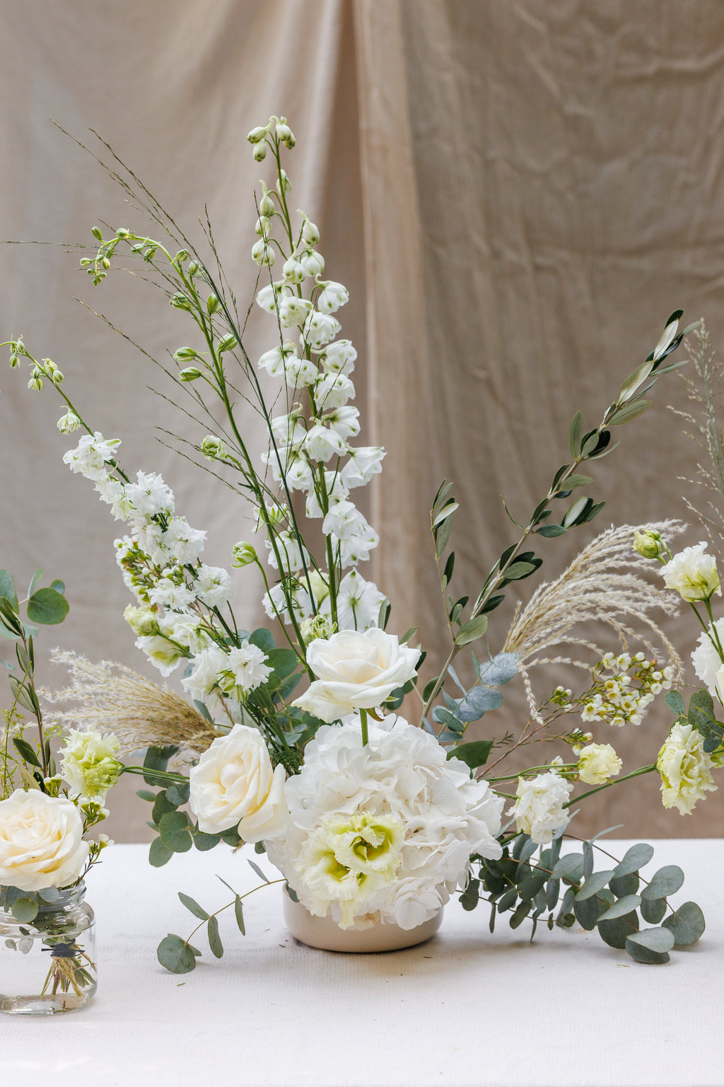 White Frog Bowl Arrangement